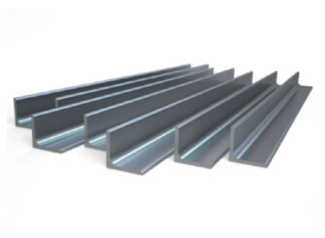 Assorted mild steel angles neatly arranged at South West Steel, showcasing a variety of options for construction and fabrication projects.